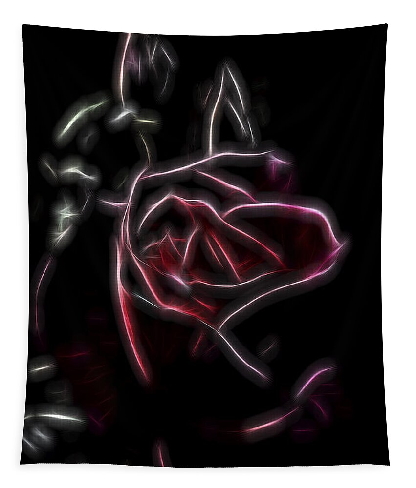 Warm Reds Tapestry featuring the digital art Velvet Rose 2 by William Horden