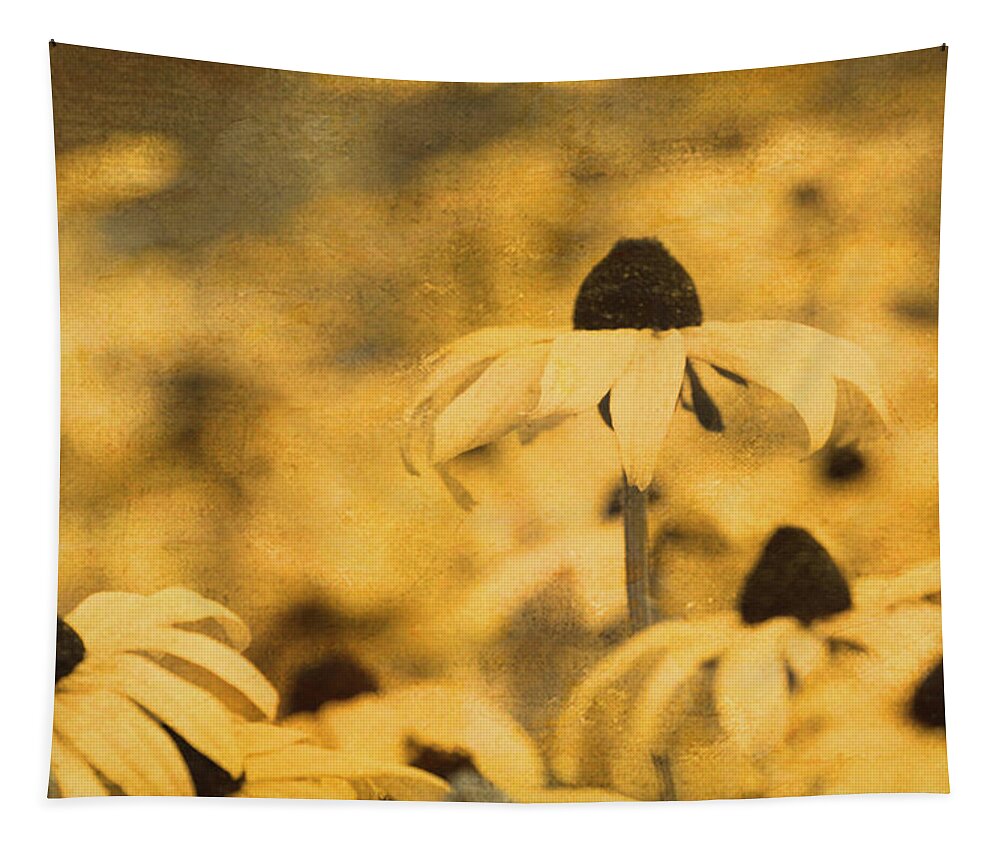 Vintage Tapestry featuring the photograph Vintage Black-Eyed Susans by Peggy Collins