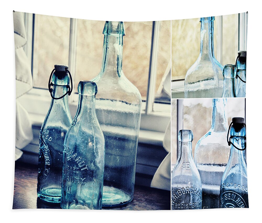 Vintage Tapestry featuring the photograph Vintage Bottles by Sabine Jacobs