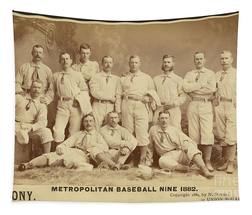 Sport Tapestry featuring the photograph Vintage Photo of Metropolitan Baseball Nine Team in 1882 by Vintage Collectables