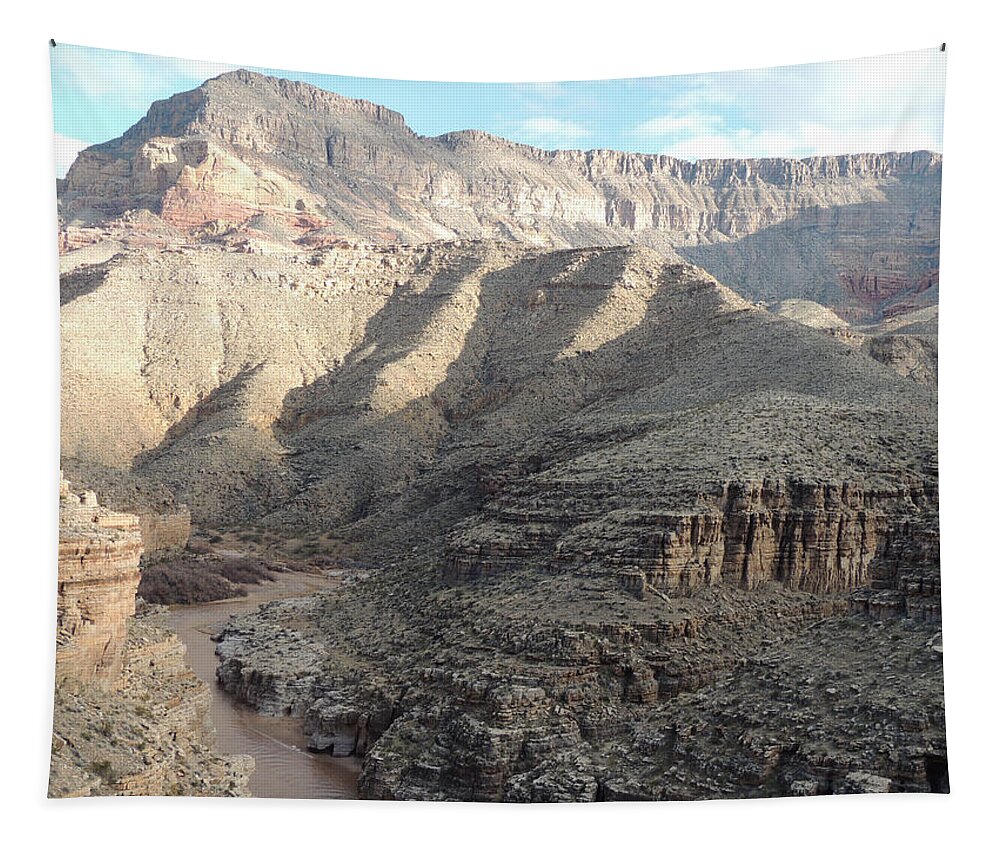 Desert Landscape Tapestry featuring the photograph Virgin River Gorge AZ 2113 by Andrew Chambers