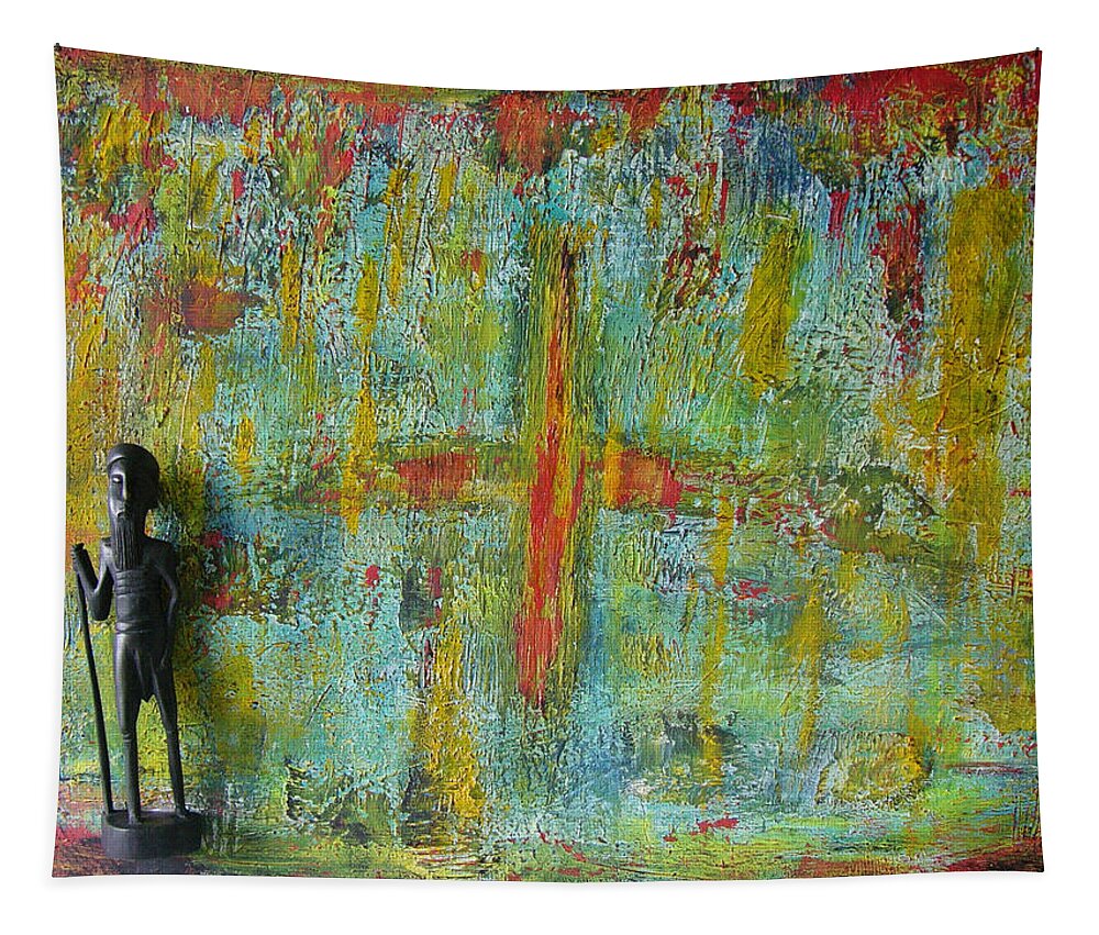 Acryl Painting Tapestry featuring the painting W7 - shaka by KUNST MIT HERZ Art with heart