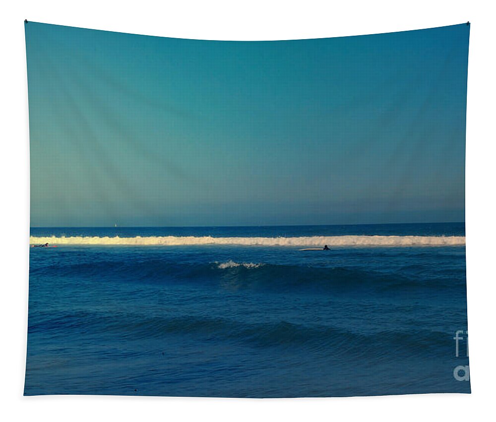 Landscape Tapestry featuring the photograph Waiting for the perfect wave by Nina Prommer