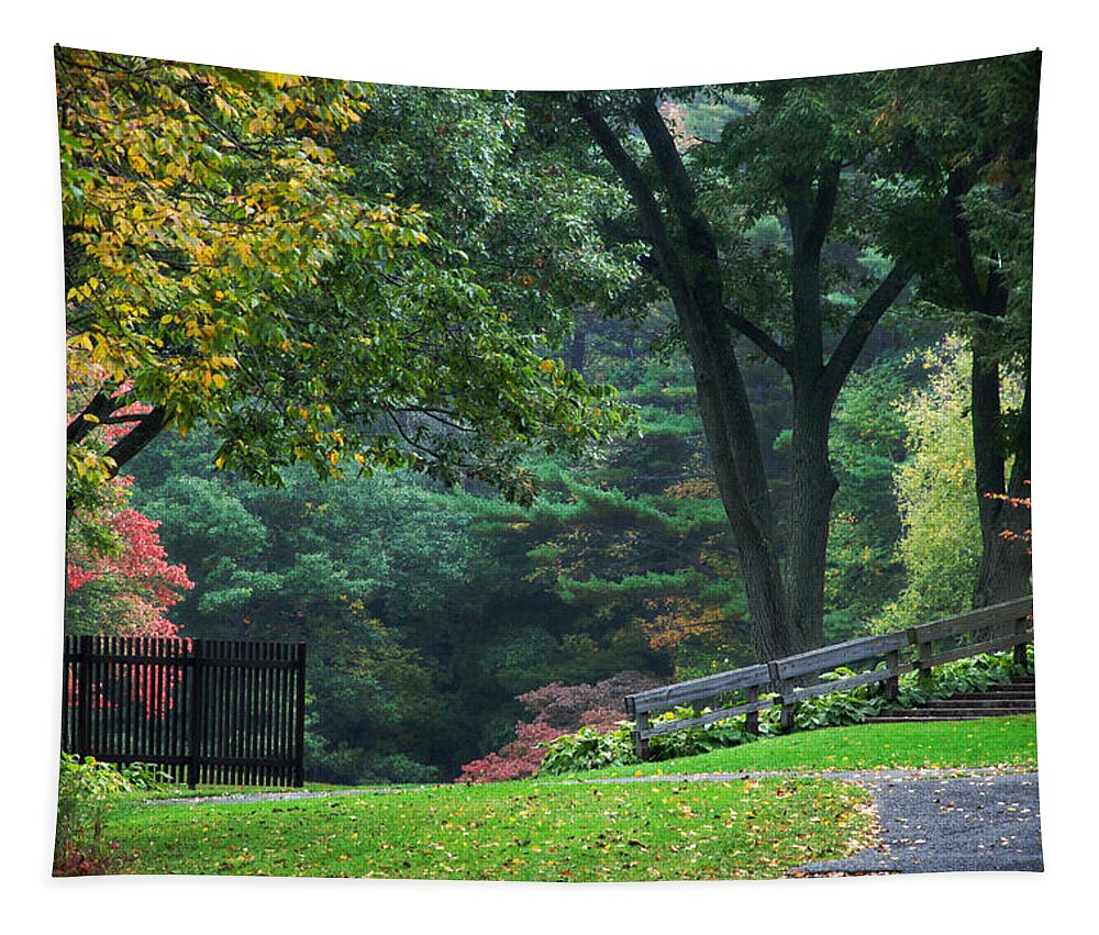 Fall Tapestry featuring the photograph Walk in the Park by Christina Rollo