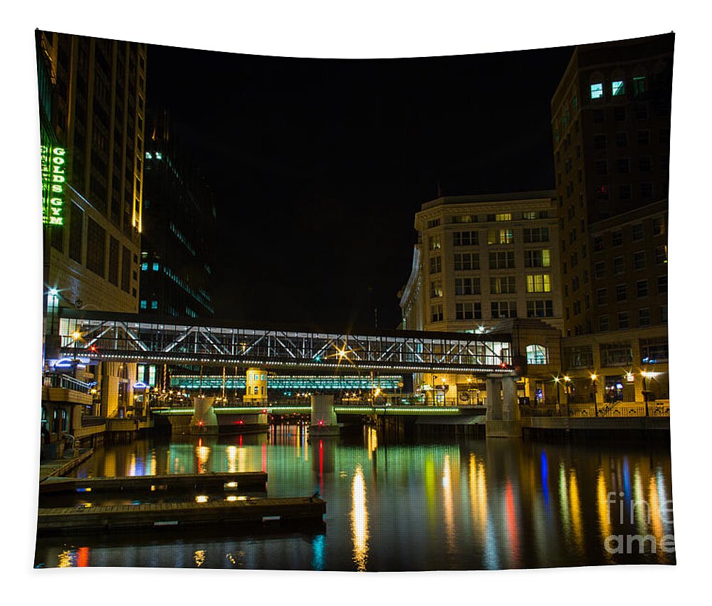 Glow Tapestry featuring the photograph Walking Bridge Glow by Andrew Slater