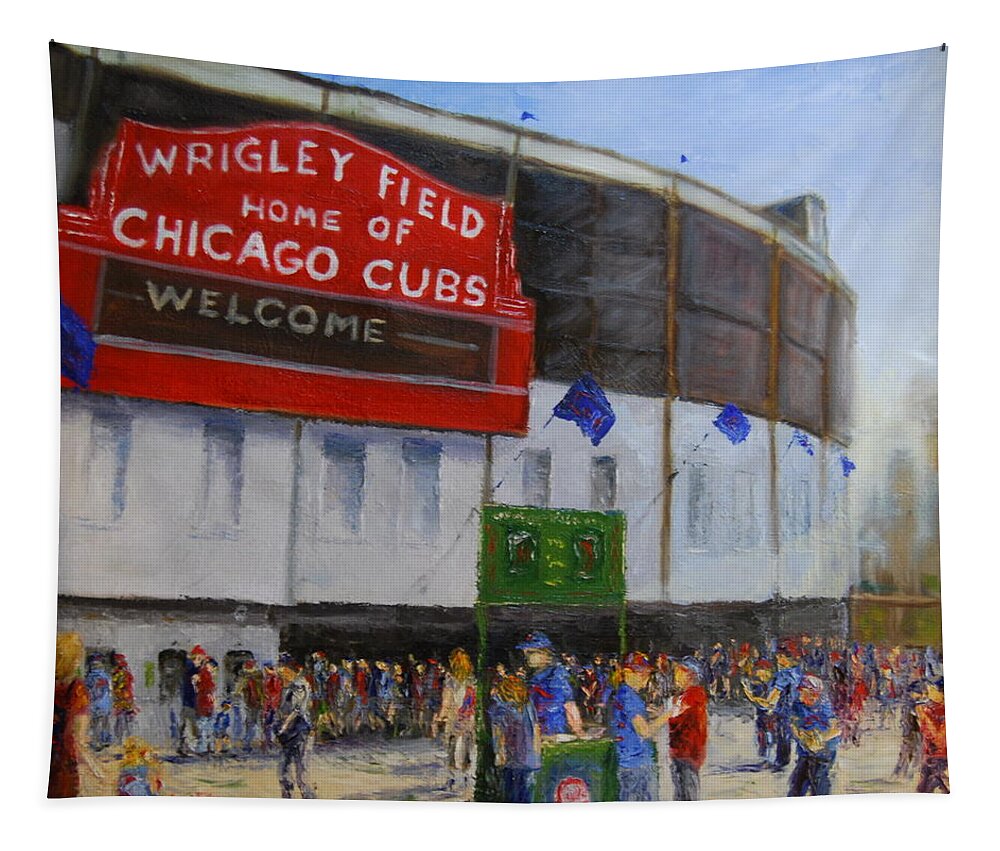 Chicago Tapestry featuring the painting Want Two?? by Will Germino