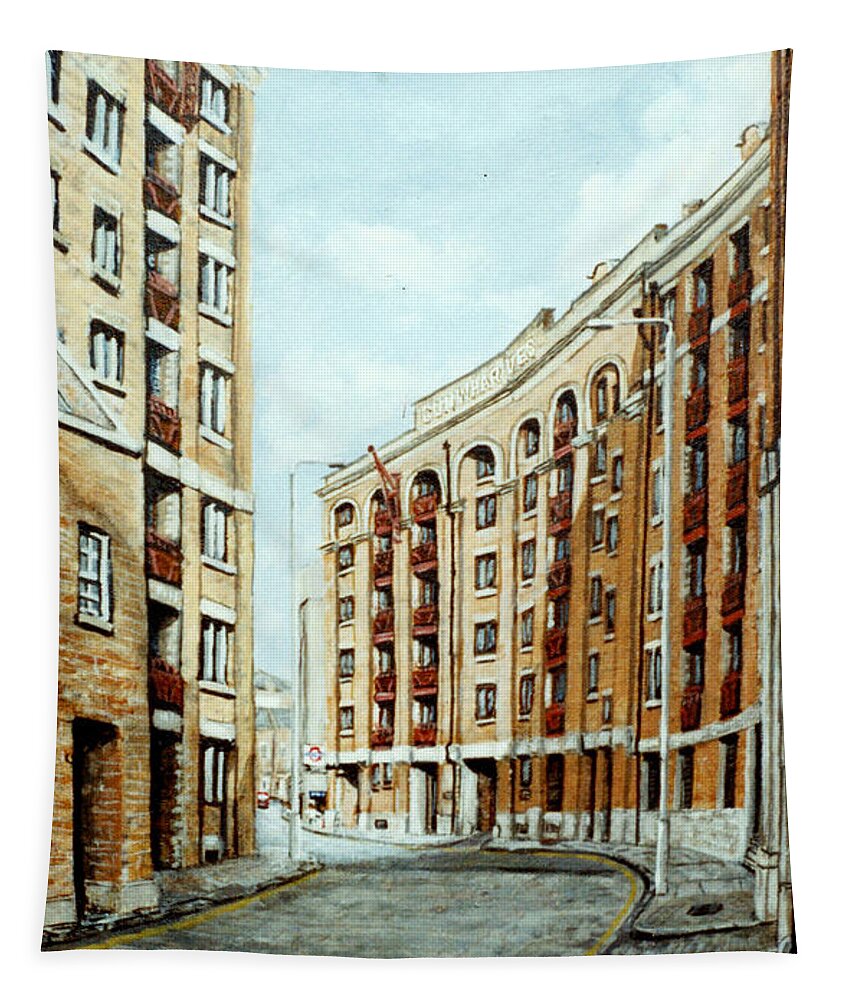 Gun Wharf Tapestry featuring the painting Wapping High Street and Gun Wharf London by Mackenzie Moulton