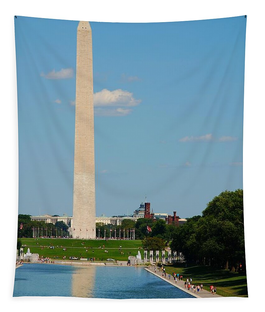 Washington Tapestry featuring the photograph Washington Monument Reflection by Kenny Glover