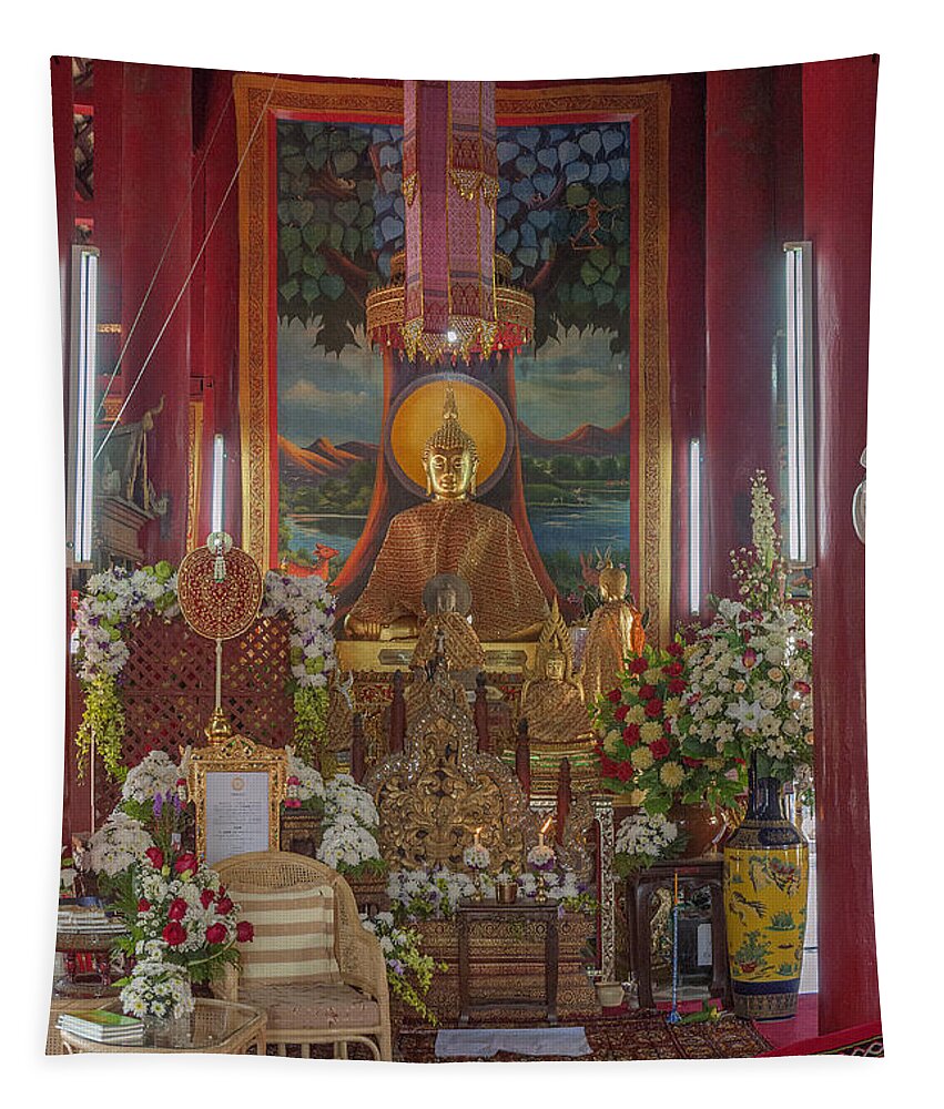 Scenic Tapestry featuring the photograph Wat Chedi Liem Phra Wihan Buddha Image DTHCM0827 by Gerry Gantt