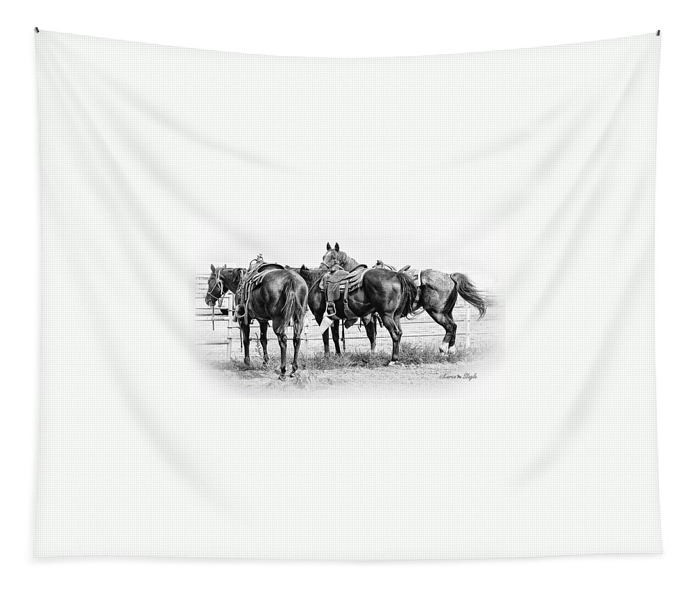 Horses Tapestry featuring the photograph Watching and Waiting by Karen Slagle