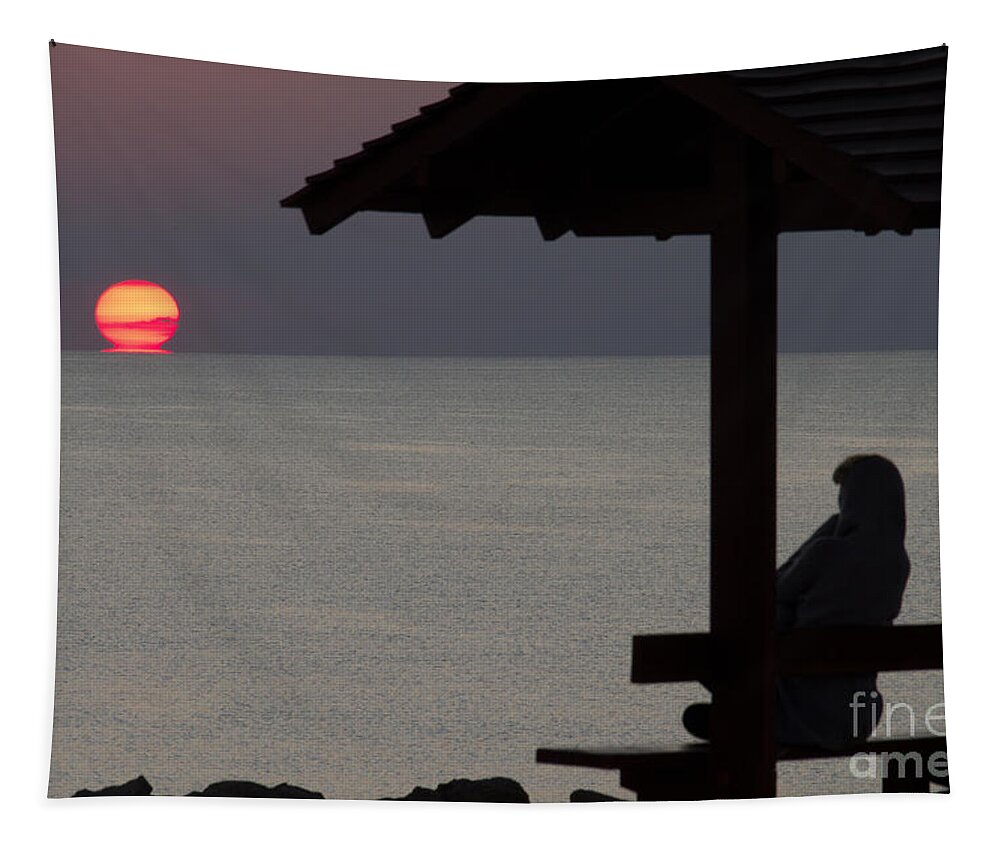 Lonly Tapestry featuring the photograph Watching The Sun Melting by Stelios Kleanthous