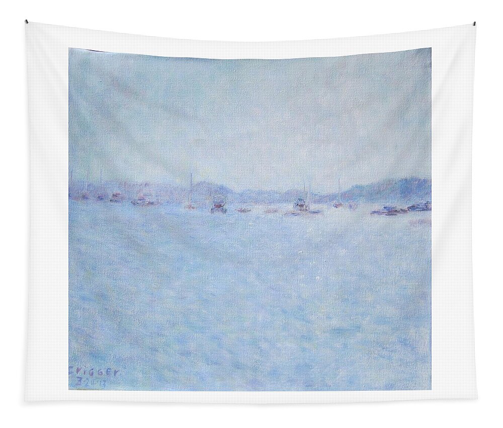 Impressionism Tapestry featuring the painting Water At Cannes France by Glenda Crigger