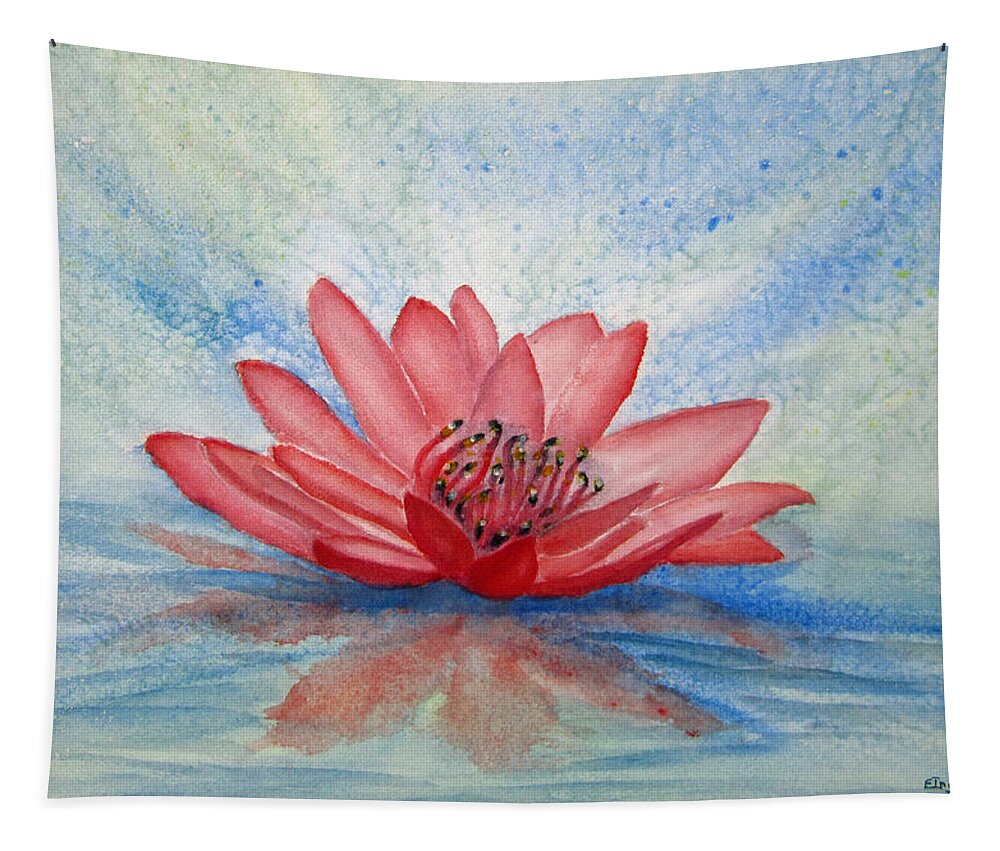 Floral Tapestry featuring the painting Water Lily by Elvira Ingram