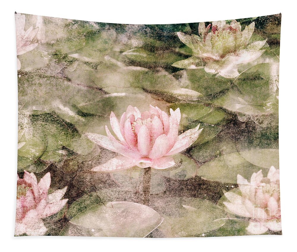 Flower Tapestry featuring the photograph Water Lily in lake by Jelena Jovanovic