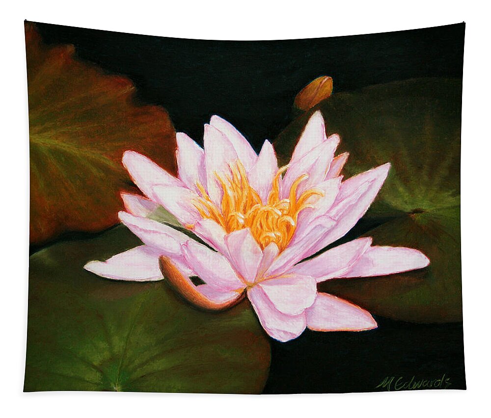 Water Tapestry featuring the painting Water Lily by Marna Edwards Flavell