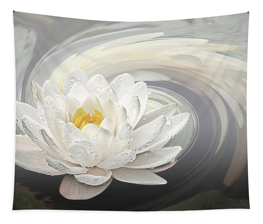 Water Lily Tapestry featuring the photograph Water Lily Whirlpool by Gill Billington