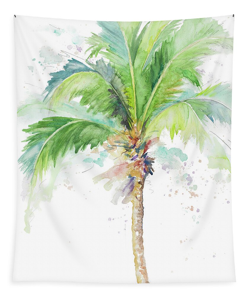 Watercolor Tapestry featuring the painting Watercolor Coconut Palm by Patricia Pinto