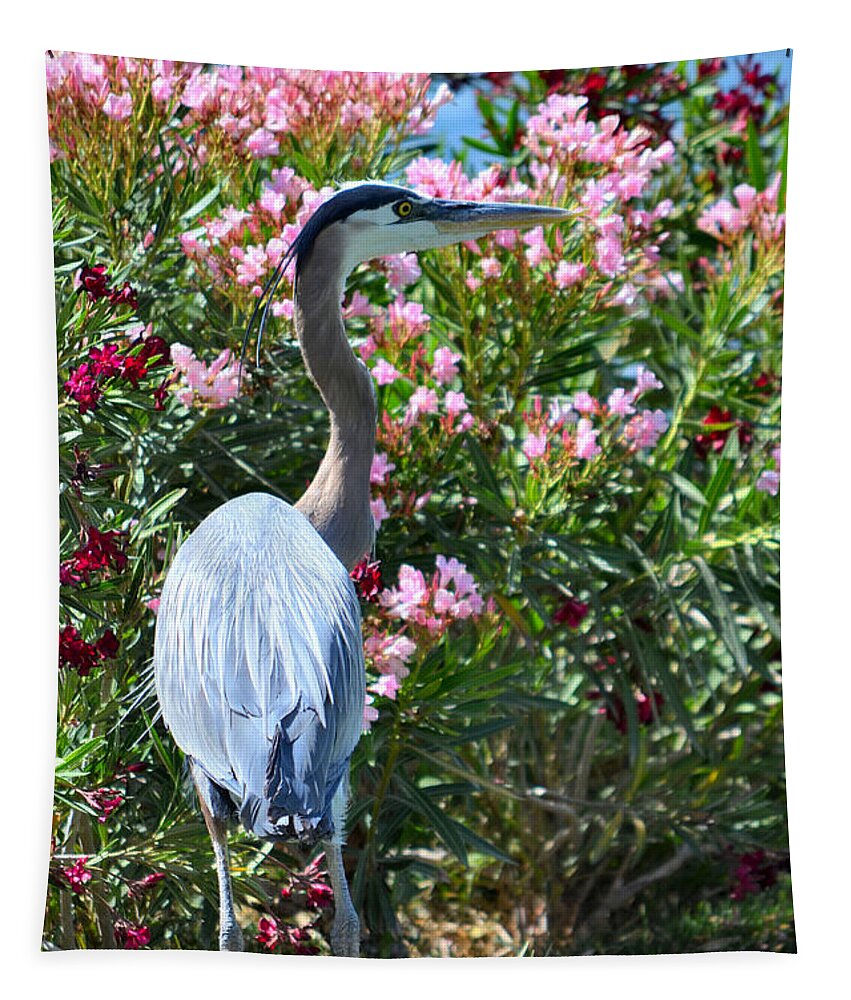 Great Blue Heron Tapestry featuring the photograph Waters Edge by Deb Halloran