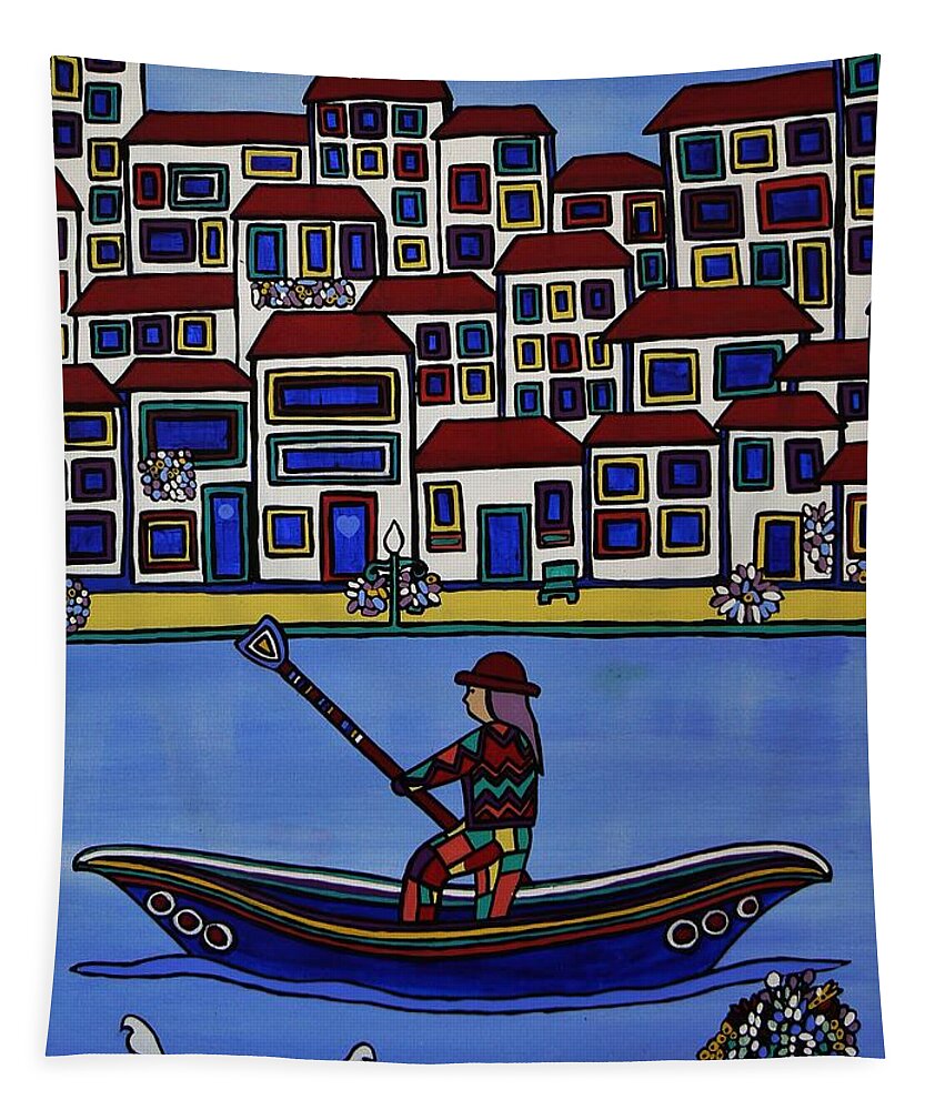 Painting Tapestry featuring the painting Watery Venice by Barbara St Jean