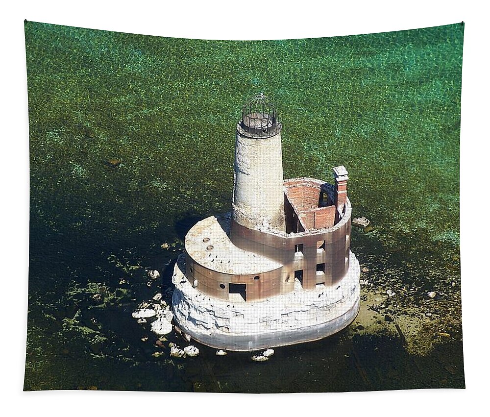 Lighthouse Tapestry featuring the photograph Waugoshance Lighthouse by Keith Stokes
