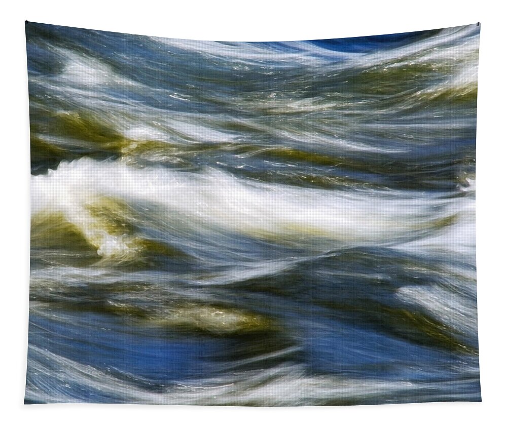 Waves Tapestry featuring the photograph Waves Abstract Square by Christina Rollo