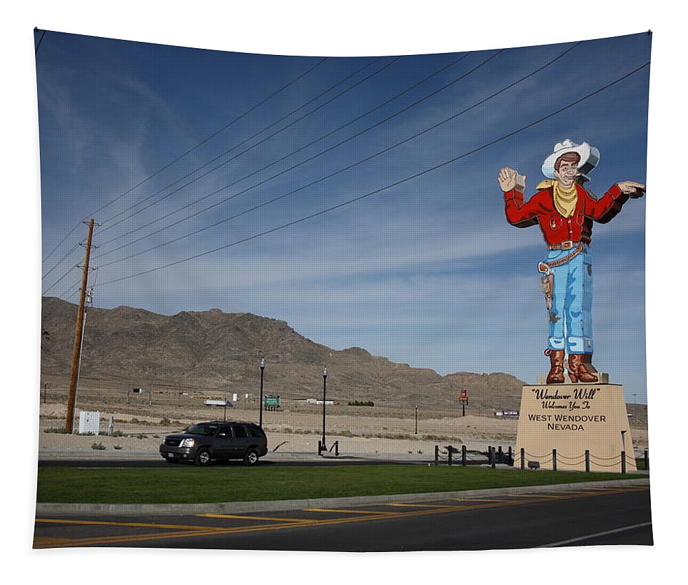 America Tapestry featuring the photograph West Wendover Nevada by Frank Romeo