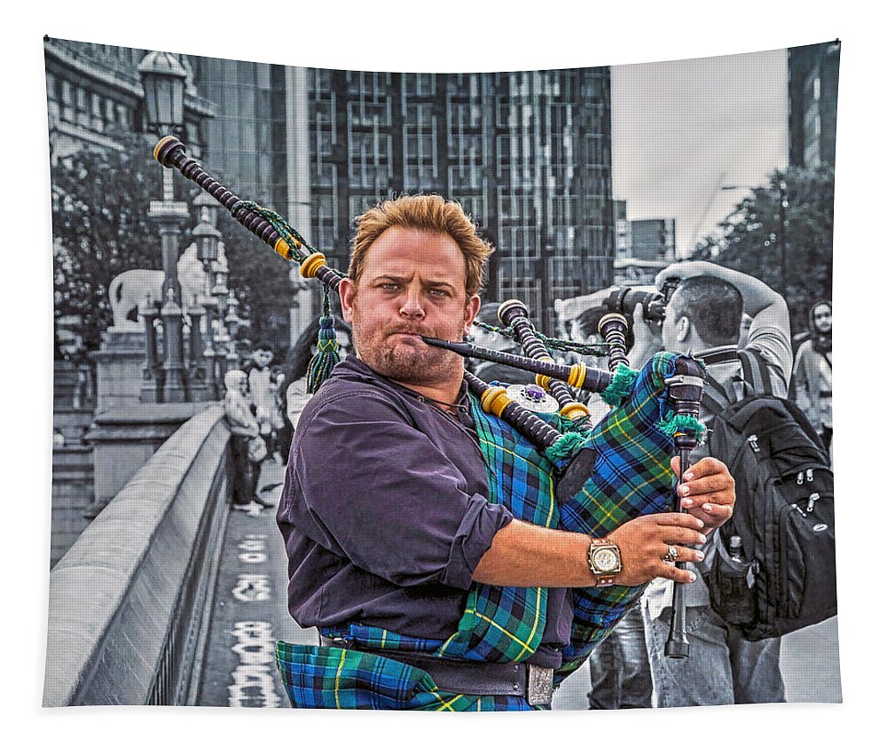Piper Tapestry featuring the photograph Westminster Piper by Keith Armstrong