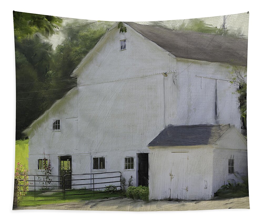 Barn Tapestry featuring the photograph Westport Barn by Fran Gallogly