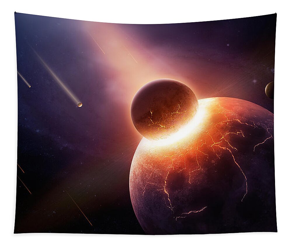 Earth Tapestry featuring the photograph When planets collide by Johan Swanepoel
