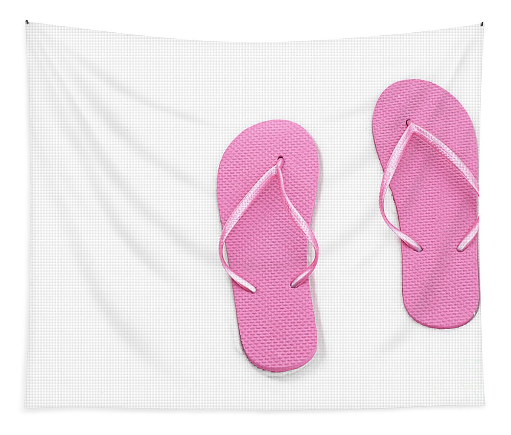 Andee Design Flip Flops Tapestry featuring the photograph Where On Earth Is Spring - My Pink Flip Flops Are Waiting by Andee Design