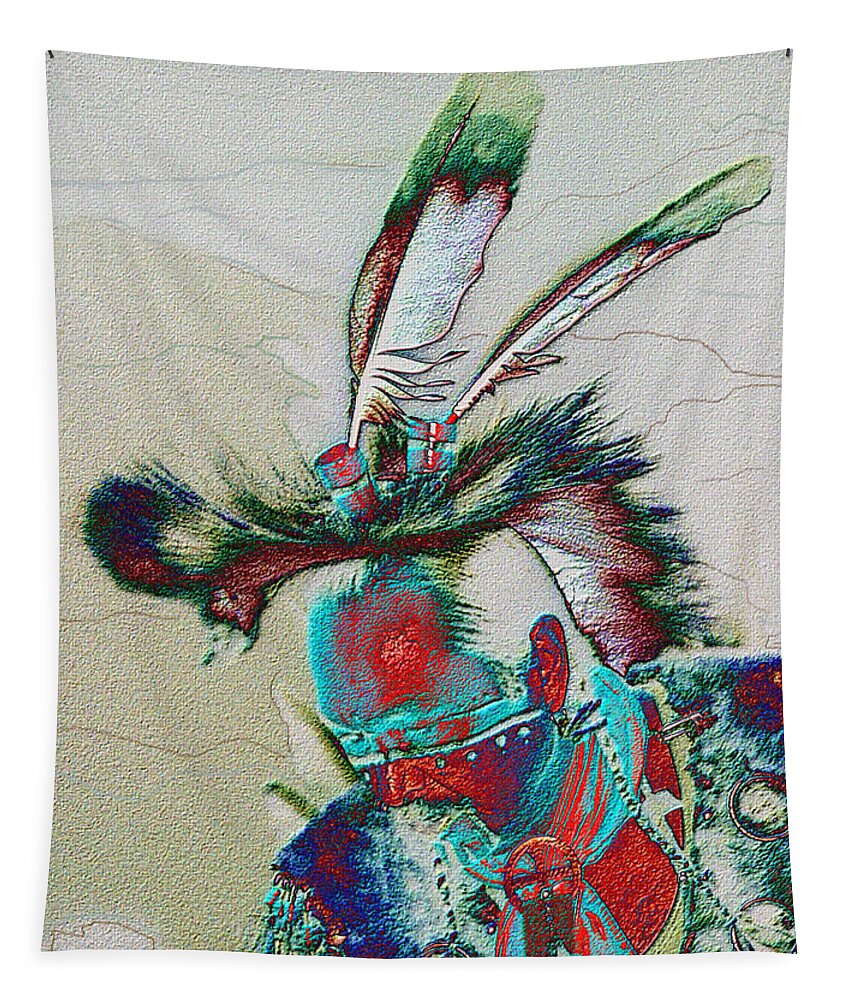 Powwow Dancer Tapestry featuring the digital art Whistle Blower by Kae Cheatham