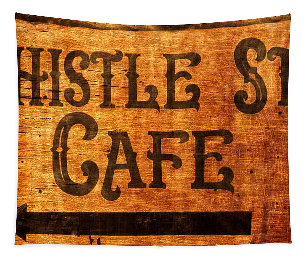 Whistle Stop Cafe Tapestry featuring the photograph Whistle Stop Cafe Sign by Mark Andrew Thomas