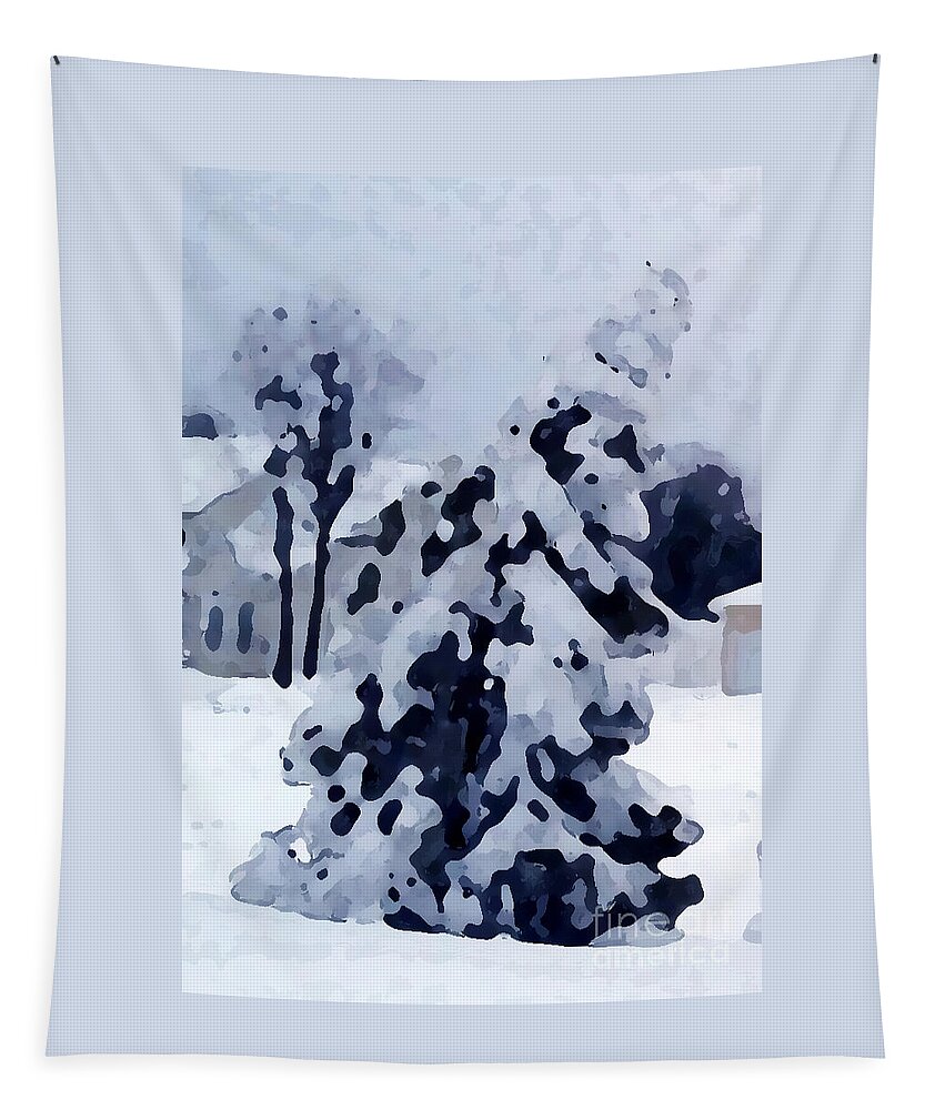 Snowy Tree Tapestry featuring the digital art Whoville by Lynellen Nielsen