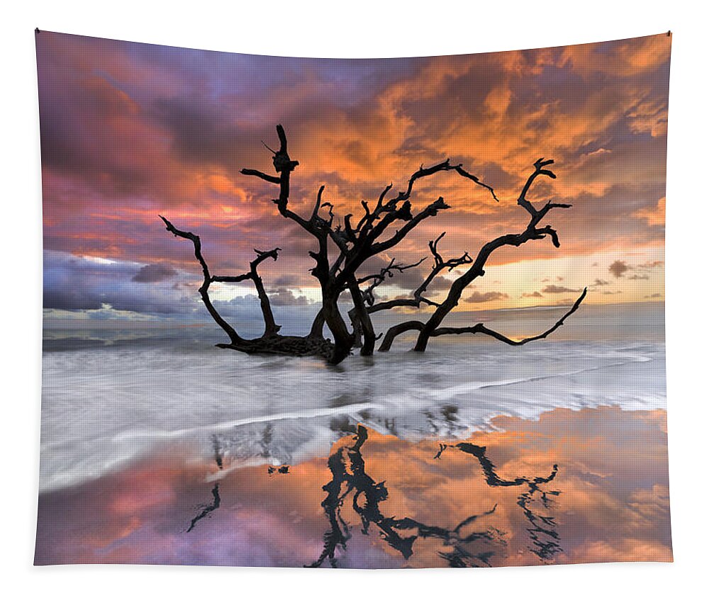 Clouds Tapestry featuring the photograph Wildfire by Debra and Dave Vanderlaan