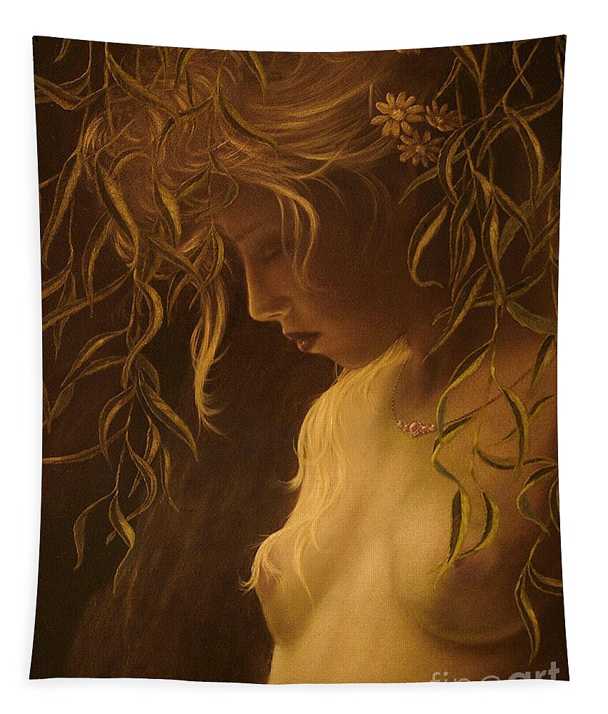 Paintings Tapestry featuring the painting Willow girl by John Silver