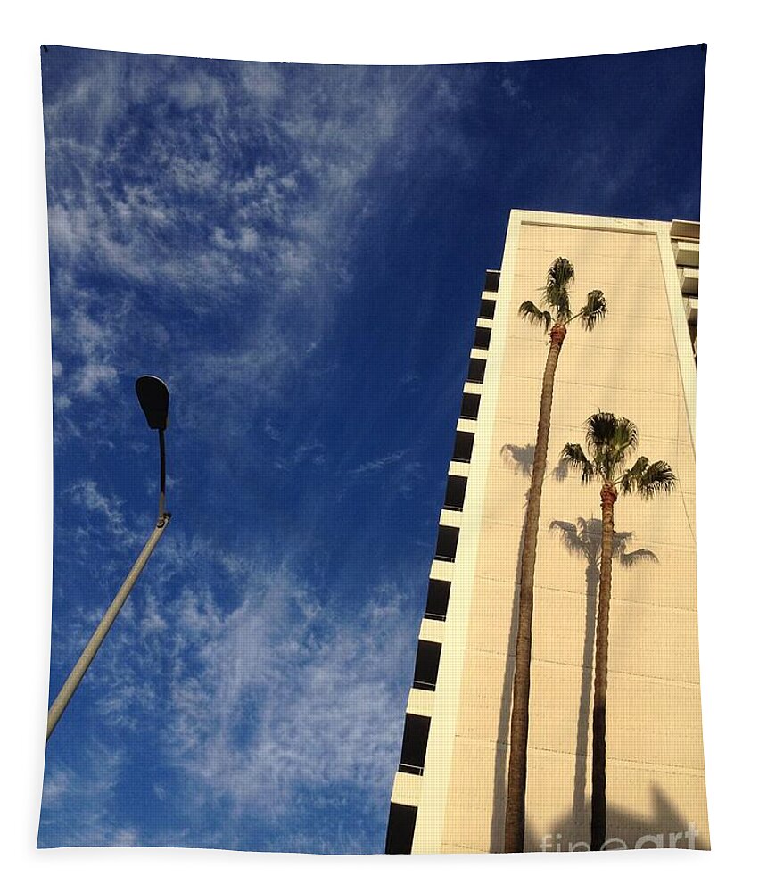 Wilshire Tapestry featuring the photograph Wilshire Palms by Nora Boghossian