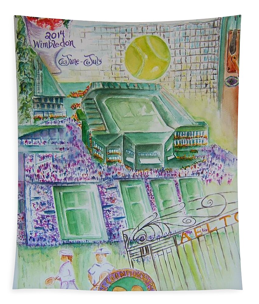 Wimbledon Tapestry featuring the painting Wimbledon 2014 by Elaine Duras