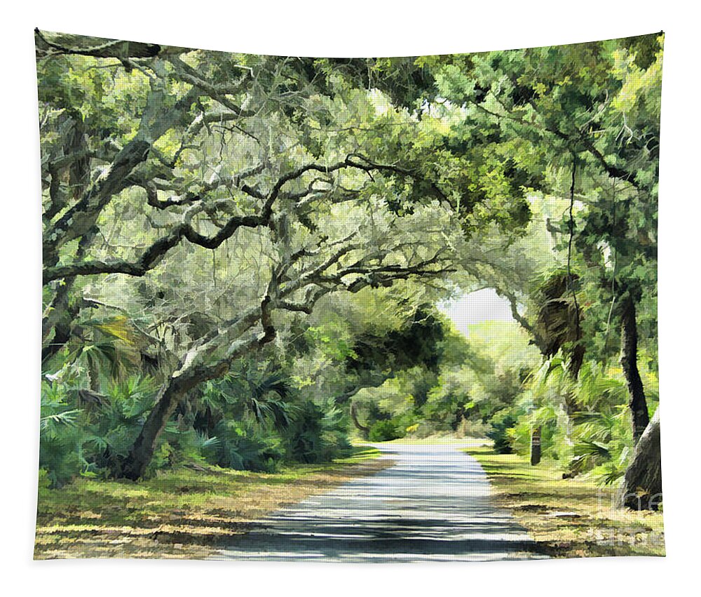 Road Tapestry featuring the photograph Winding Path by Deborah Benoit