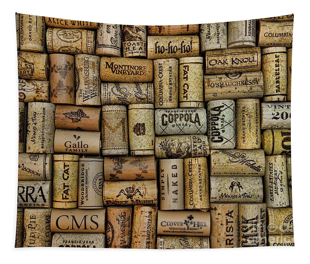 Paul Ward Tapestry featuring the photograph Wine Corks after the Wine Tasting by Paul Ward