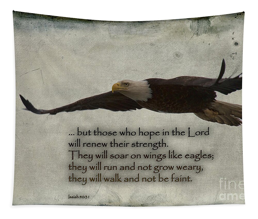 Bible Verse Tapestry featuring the photograph Wings Like Eagles by David Arment