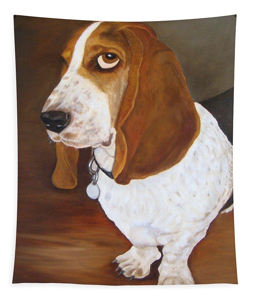 Karen Zuk Rosenblatt Art And Photography Tapestry featuring the painting Winston by Karen Zuk Rosenblatt