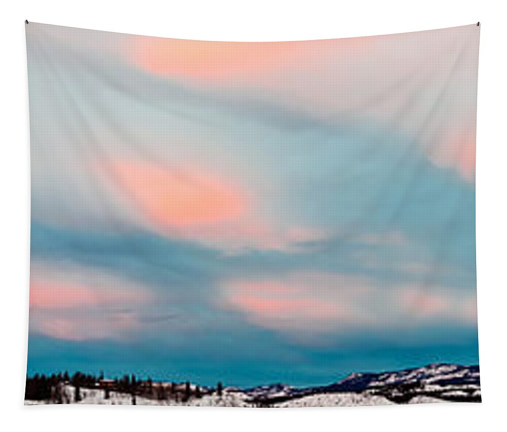 Blue Tapestry featuring the photograph Winter Sky over Lake Laberge by Stephan Pietzko