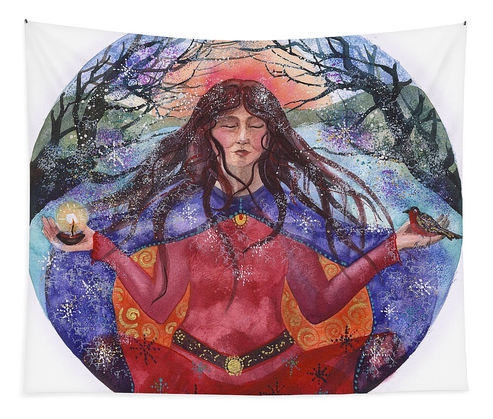 Kate Bedell Tapestry featuring the painting Winter Solstice by Kate Bedell