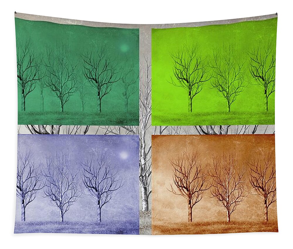 Trees Tapestry featuring the digital art Winter Trees by David Dehner