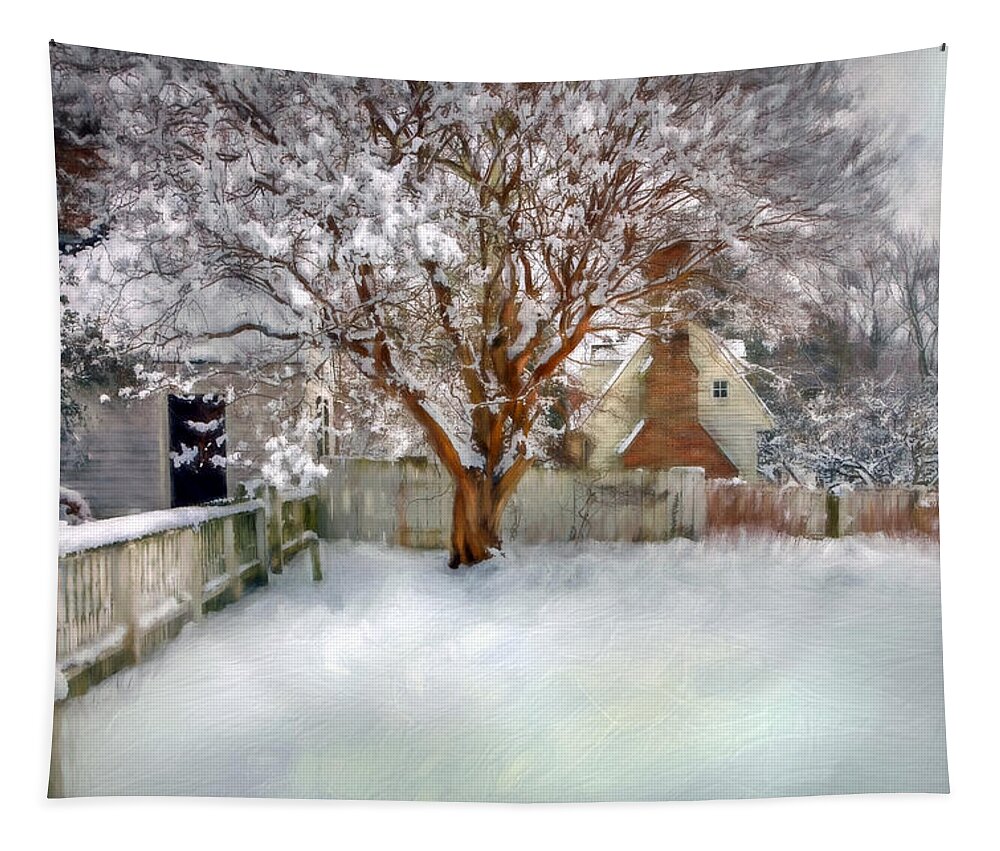 Crepe Myrtle Tapestry featuring the photograph Wintry Garden by Jerry Gammon