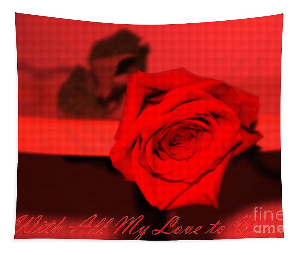 With All My Love To You Tapestry featuring the photograph With All My Love to You. Red Card by Oksana Semenchenko