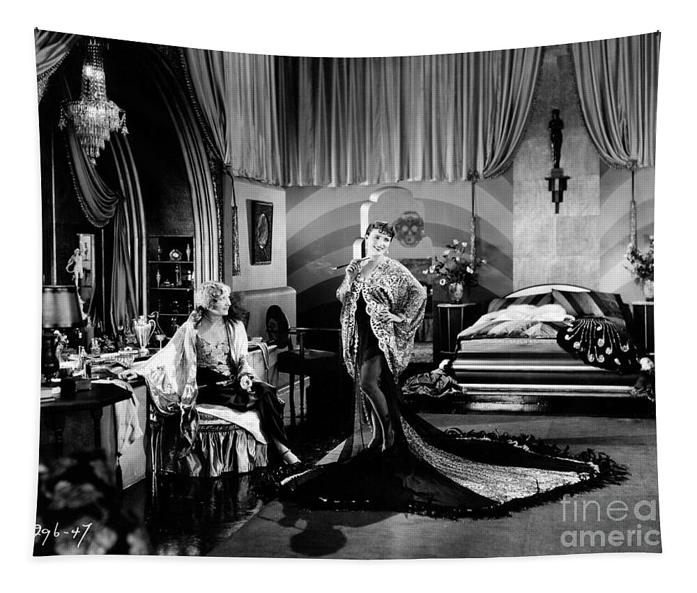 Art Deco Tapestry featuring the photograph Women Love Diamonds Pauline Starke Gwen Lee 1927 by Sad Hill - Bizarre Los Angeles Archive