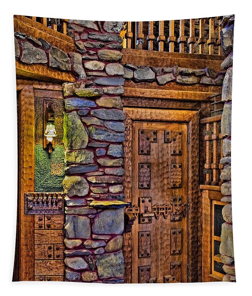Door Tapestry featuring the photograph Wooden Door by Susan Candelario