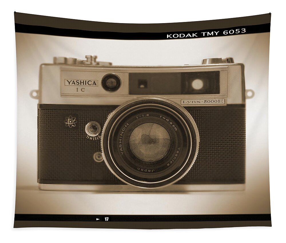 Classic Film Camera Tapestry featuring the photograph Yashica Lynx 5000E 35mm Camera by Mike McGlothlen