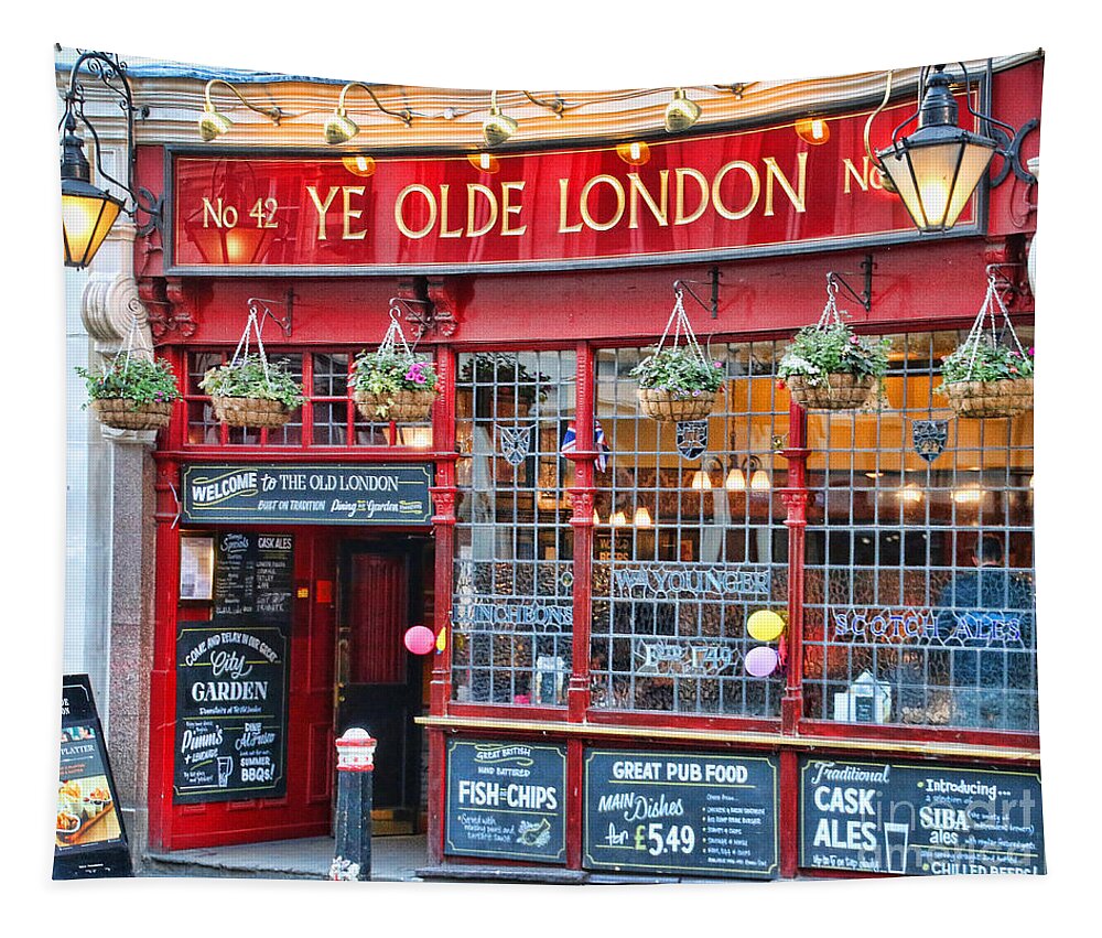 Ye Olde London Pub Tapestry featuring the photograph Ye Olde London Pub 5436 by Jack Schultz